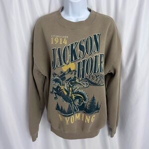 State of Mine Oversized Jackson Hole Wyoming Sweatshirt Size Small
